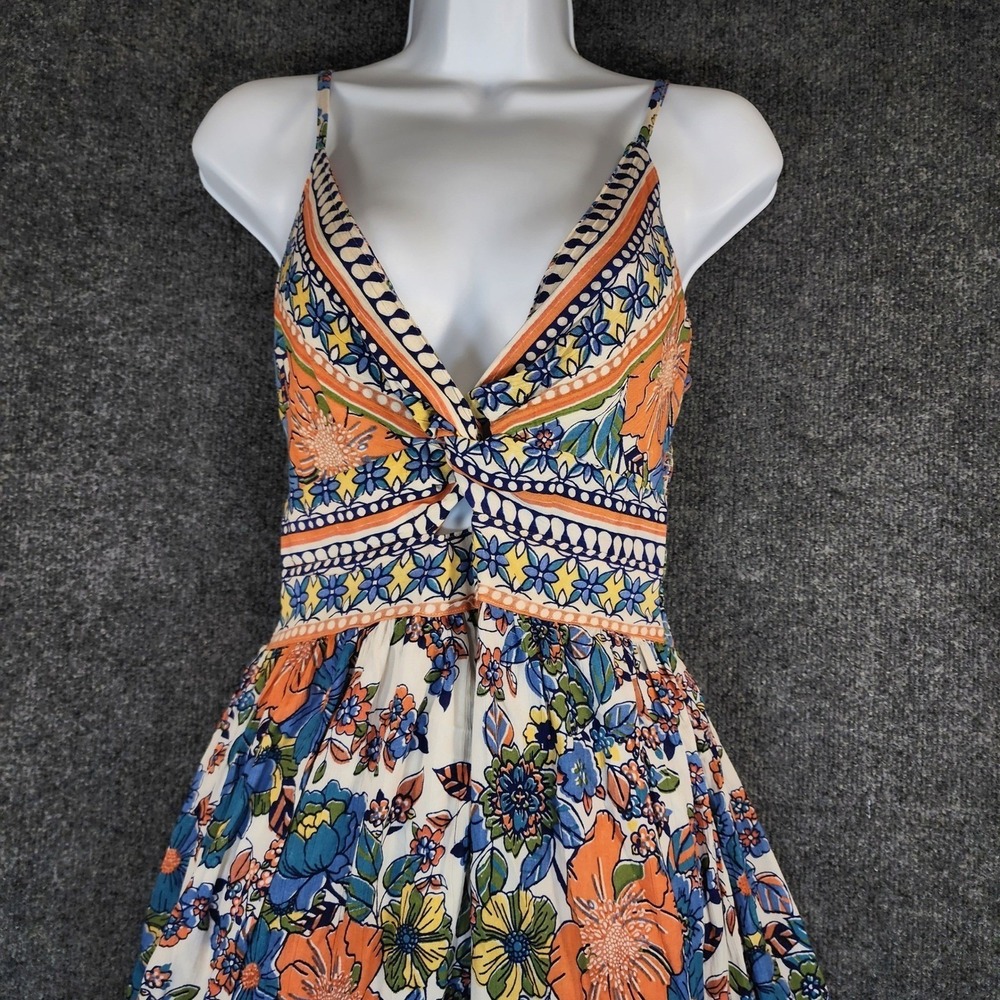 Angie Women Boho Prairie Cottagecore Festival Tiered Maxi Dress Rayon Size S NWT - Picture 2 of 13